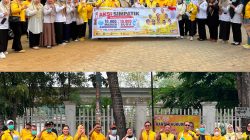 Golkar Palembang Bagikan 10 Ribu Masker dan Susu Kotak kepada Masyarakat dan Pelajar